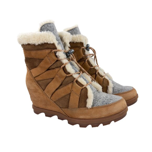 Sorel Joan Of Arctic Wedge II Cozy Boots Womens Size 10 Camel Brown - Picture 1 of 7